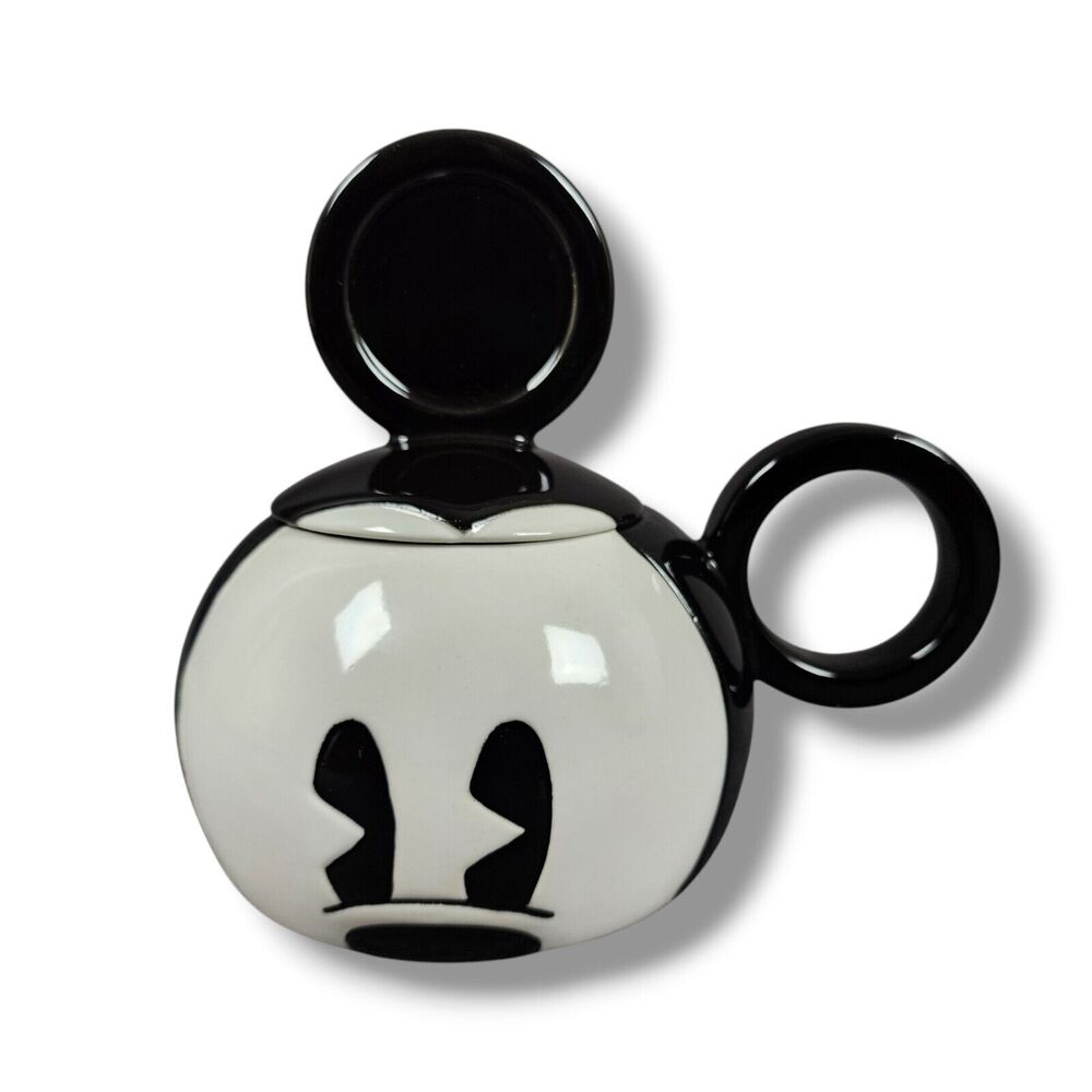 Disney Mickey Mouse Soup Mug with Lid Retro Steamboat Willie Coco Coffee Tea Cup